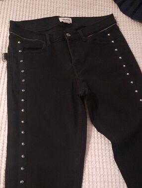 Zadig & Voltaire Black Stud-Trim Straight Leg Jeans